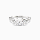 Marquise East-West Bezel Solitaire in 14K White Gold main white