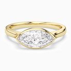 Marquise East-West Bezel Solitaire in 14K Yellow Gold main white
