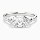 Marquise East-West Bezel Solitaire in 18K White Gold main white