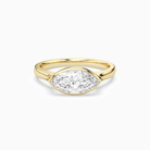 Marquise East-West Bezel Solitaire in 18K Yellow Gold main white