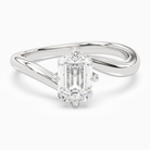 Emerald Open Bypass Solitaire in 14K White Gold main white