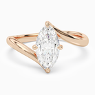 Marquise Open Bypass Solitaire in 14K Rose Gold main white