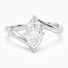 Marquise Open Bypass Solitaire in 18K White Gold main white