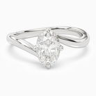 Oval Open Bypass Solitaire in 14K White Gold main white