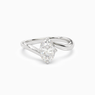 Oval Open Bypass Solitaire in Platinum main white