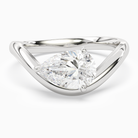 Pear Soft Bypass Solitaire in 14K White Gold main white