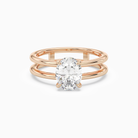 Oval Open Double Shank Solitaire in 14K Rose Gold main white