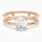 Oval Open Double Shank Solitaire in 14K Rose Gold main white
