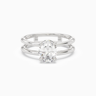Oval Open Double Shank Solitaire in 18K White Gold main white