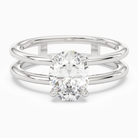 Oval Open Double Shank Solitaire in 18K White Gold main white