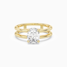 Oval Open Double Shank Solitaire in 18K Yellow Gold main white