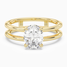 Oval Open Double Shank Solitaire in 18K Yellow Gold main white
