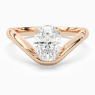 Oval V-Frame Solitaire in 14K Rose Gold main white