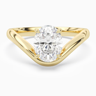 Oval V-Frame Solitaire in 14K Yellow Gold main white