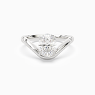 Oval V-Frame Solitaire in 18K White Gold main white