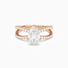 Pear Split Pavé Bypass Solitaire in 14K Rose Gold main white