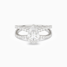 Pear Split Pavé Bypass Solitaire in 18K White Gold main white