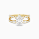 Pear Split Pavé Bypass Solitaire in 18K Yellow Gold main white