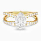 Pear Split Pavé Bypass Solitaire in 18K Yellow Gold main white