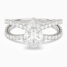 Pear Split Pavé Bypass Solitaire in Platinum main white