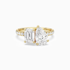 Emerald & Pear Accented Toi Et Moi in 18K Yellow Gold main white