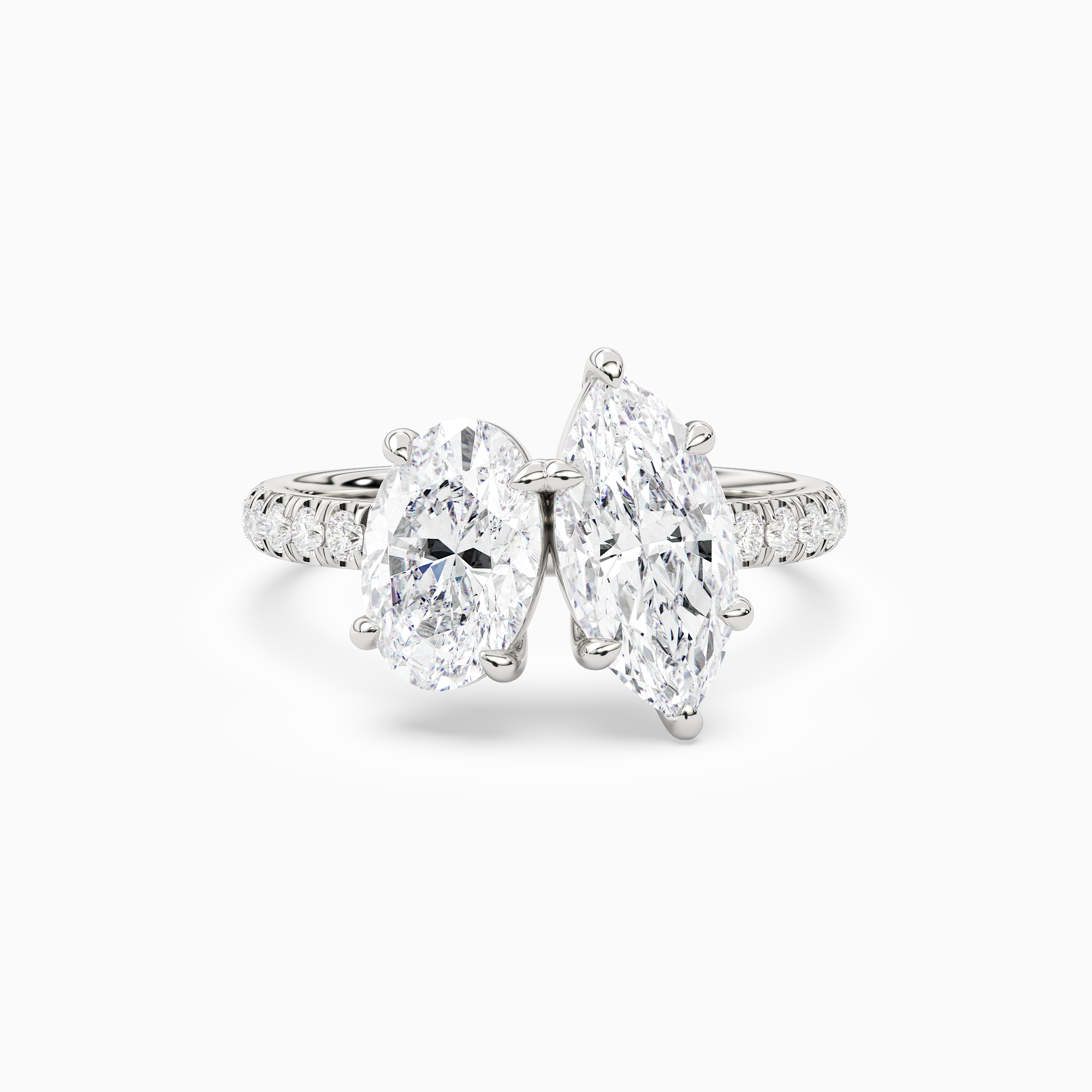 Oval & Marquise Accented Toi Et Moi in 14K White Gold main white
