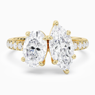 Oval & Marquise Accented Toi Et Moi in 18K Yellow Gold main white
