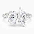 Oval & Marquise Accented Toi Et Moi in Platinum main white