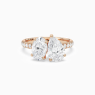Oval & Pear Accented Toi Et Moi in 14K Rose Gold main white