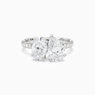 Oval & Pear Accented Toi Et Moi in 18K White Gold main white
