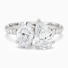 Oval & Pear Accented Toi Et Moi in 18K White Gold main white