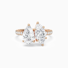 Pear & Marquise Accented Toi Et Moi in 14K Rose Gold main white