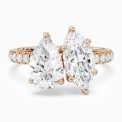 Pear & Marquise Accented Toi Et Moi in 14K Rose Gold main white