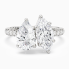 Pear & Marquise Accented Toi Et Moi in Platinum main white