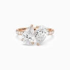 Pear & Pear Accented Toi Et Moi in 14K Rose Gold main white