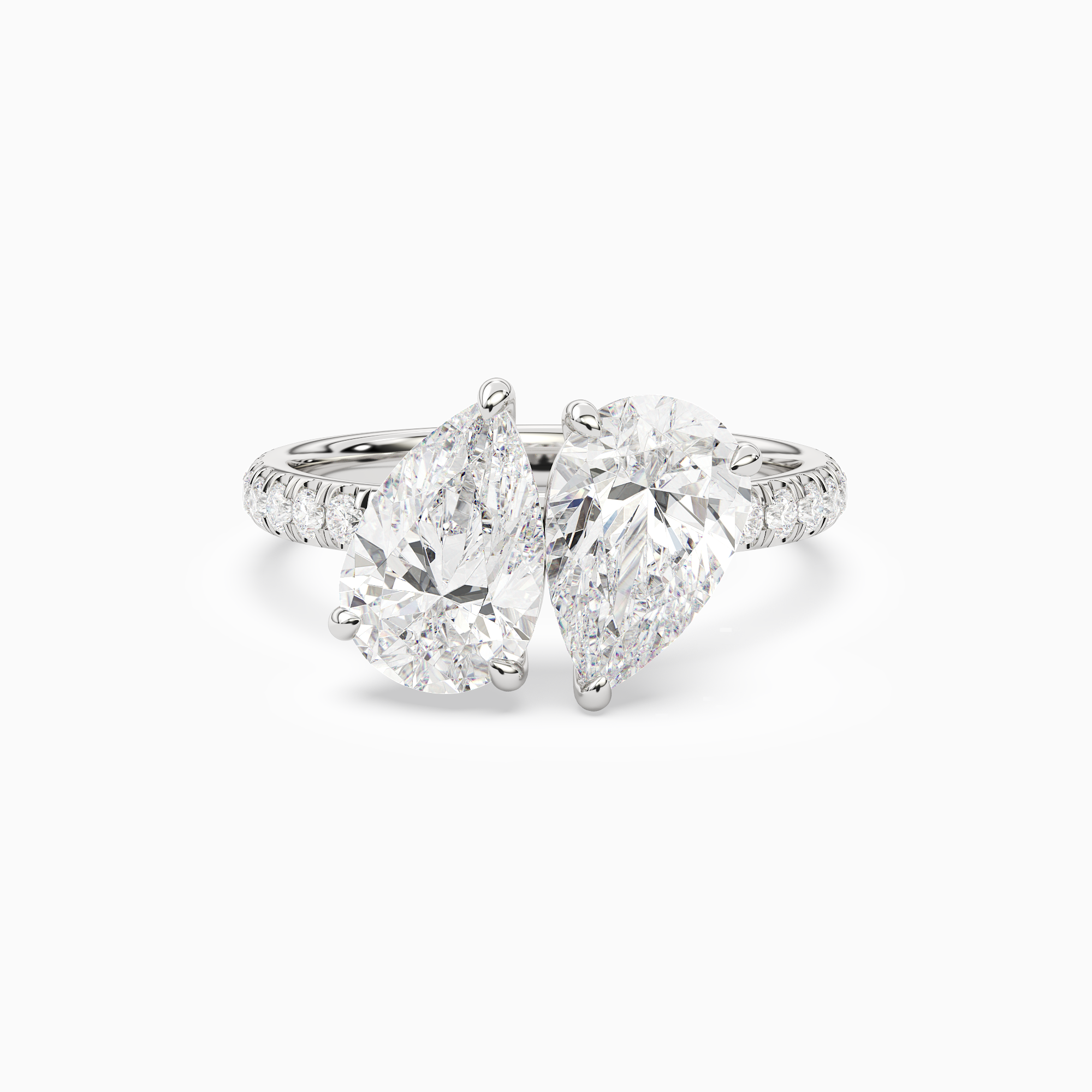Pear & Pear Accented Toi Et Moi in 18K White Gold main white