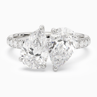 Pear & Pear Accented Toi Et Moi in Platinum main white
