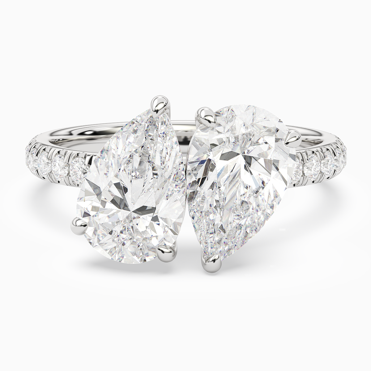 Pear & Pear Accented Toi Et Moi in Platinum main white