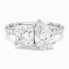 Princess & Pear Accented Toi Et Moi in 14K White Gold main white