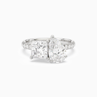 Princess & Pear Accented Toi Et Moi in 18K White Gold main white
