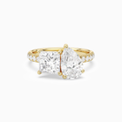 Princess & Pear Accented Toi Et Moi in 18K Yellow Gold main white