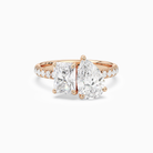 Radiant & Pear Accented Toi Et Moi in 14K Rose Gold main white