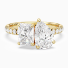 Radiant & Pear Accented Toi Et Moi in 14K Yellow Gold main white