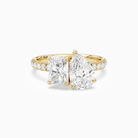 Radiant & Pear Accented Toi Et Moi in 18K Yellow Gold main white