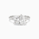 Radiant & Pear Accented Toi Et Moi in Platinum main white