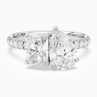 Radiant & Pear Accented Toi Et Moi in Platinum main white