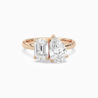Emerald & Pear Clean Toi Et Moi in 14K Rose Gold main white