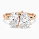 Oval & Pear Clean Toi Et Moi in 14K Rose Gold main white