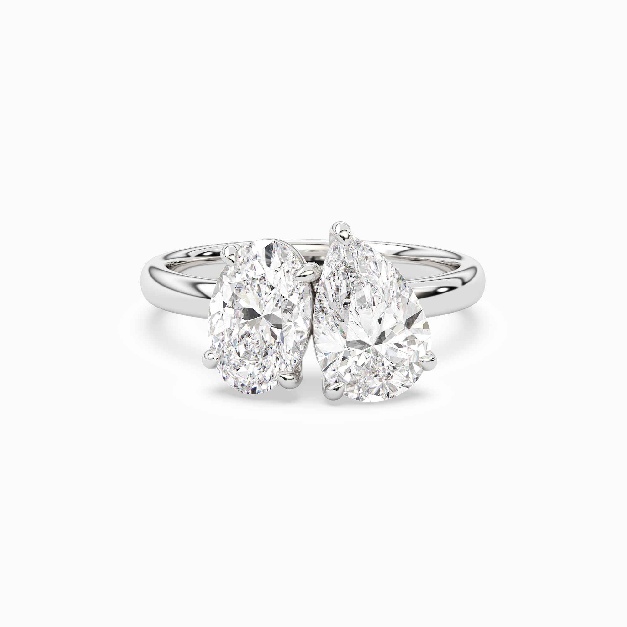 Oval & Pear Clean Toi Et Moi in Platinum main white