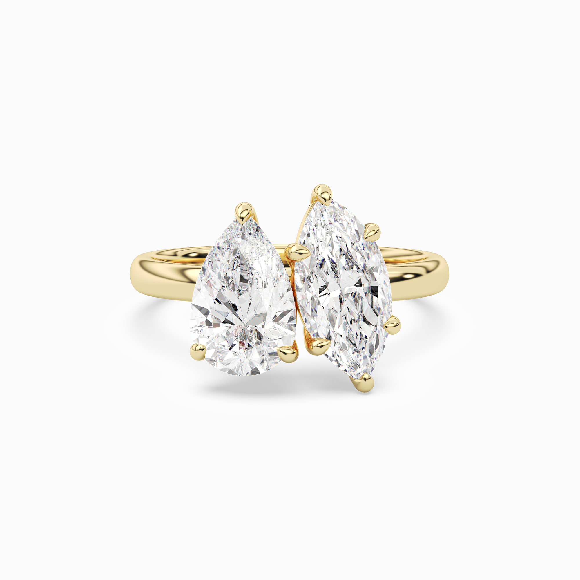 Pear & Marquise Clean Toi Et Moi in 14K Yellow Gold main white